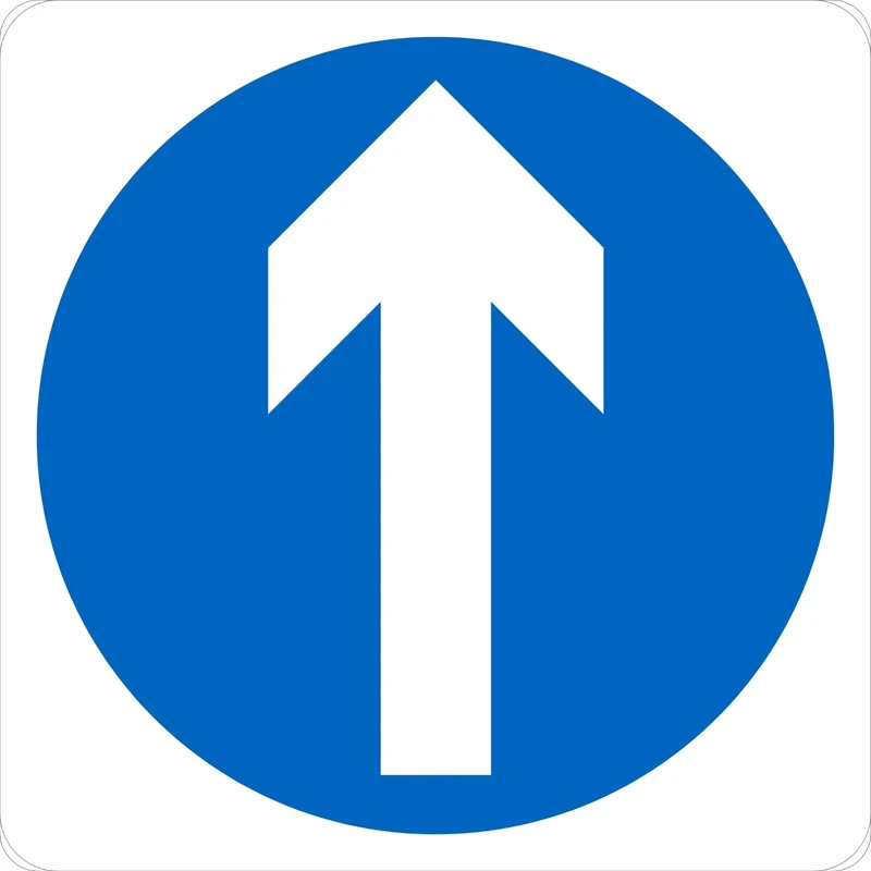 Seco Ahead Only Pictogram Traffic Sign, 450mm x 450mm - 3mm Aluminium Composite