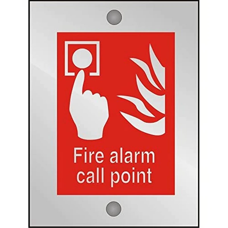 Seco Fire Alarm Call Point & Fire Sign, 200mm x 150mm - 5mm Clear Acrylic with Stand Off Fixings - Image 1