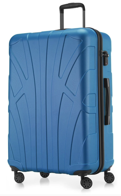 Suitline - Hardshell Suitcase, Travel Luggage, TSA, 76 cm, Approx. 96 liters, 100% ABS mat, Cyanblue