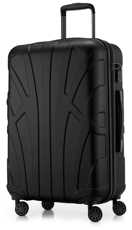 Suitline - Hardshell Suitcase, Travel Luggage, TSA, 66 cm, Approx. 58 liters, 100% ABS mat, Black