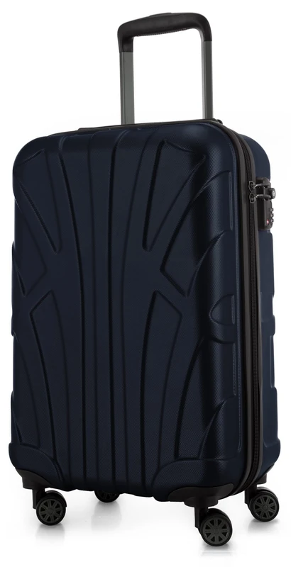 Suitline - Hand Luggage, Carry on Cabin Trolley, Hardshell Suitcase, 100% ABS, 55 cm, 34 liters, Darkblue