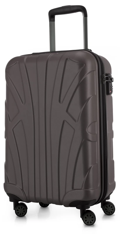 Suitline - Hand Luggage, Carry on Cabin Trolley, Hardshell Suitcase, 100% ABS, 55 cm, 34 liters, Titan