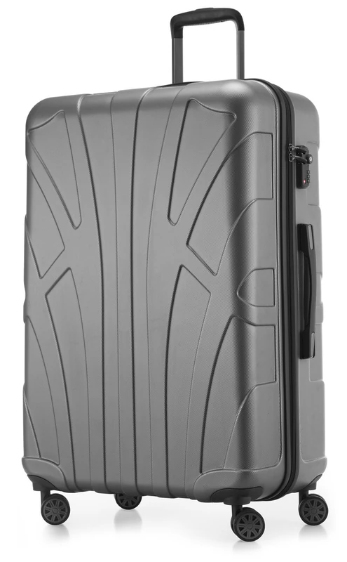 Suitline - Hardshell Suitcase, Travel Luggage, TSA, 76 cm, Approx. 96 liters, 100% ABS mat, Silver