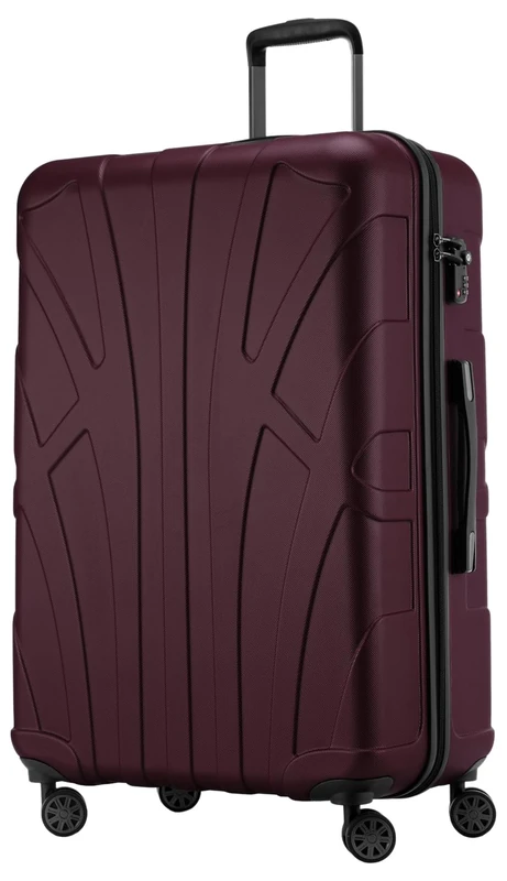 SUITLINE - Hardshell suitcase, travel luggage, TSA, 76 cm, approx. 96 liters, 100% ABS mat, Bordeaux