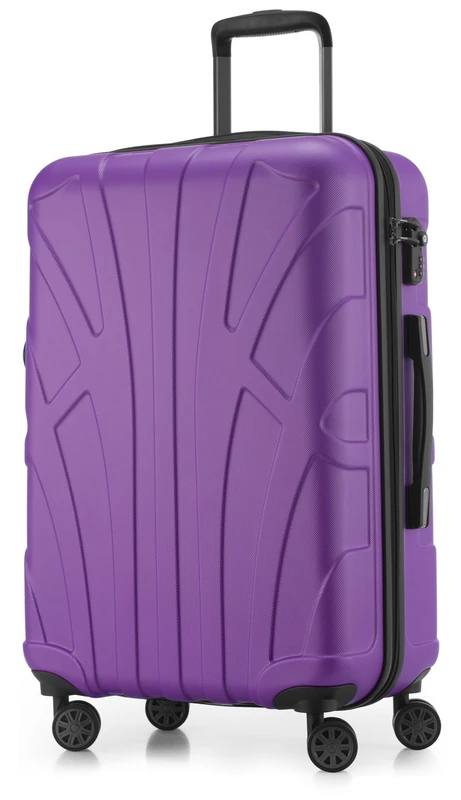 SUITLINE - Hardshell Suitcase, Travel Luggage, TSA, 66 cm, Approx. 58 liters, 100% ABS mat, Lilac