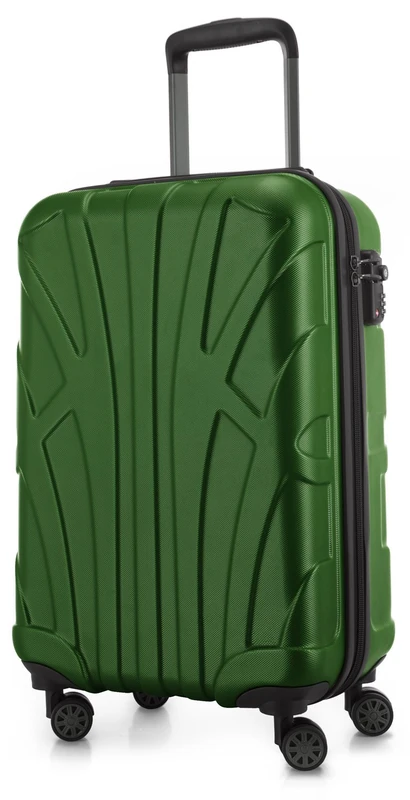 SUITLINE - Hand Luggage, Cabin Trolley, Hardshell Suitcase, 100% ABS, 55 cm, 34 liters, Green