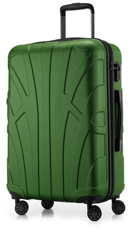 SUITLINE - Hardshell Suitcase, Travel Luggage, TSA, 66 cm, Approx. 58 liters, 100% ABS mat, Green