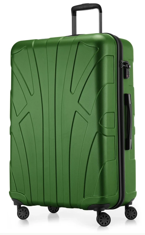 SUITLINE - Hardshell Suitcase, Travel Luggage, TSA, 76 cm, Approx. 96 liters, 100% ABS mat, Green