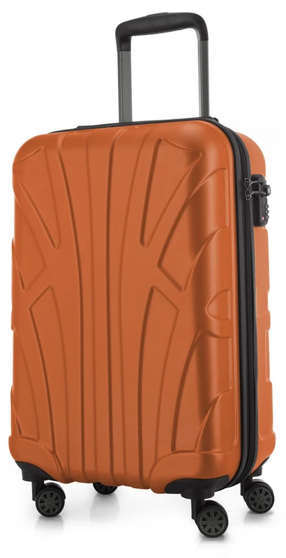 Suitline - Hand Luggage, Carry on Cabin Trolley, Hardshell Suitcase, 100% ABS, 55 cm, 34 liters, Orange