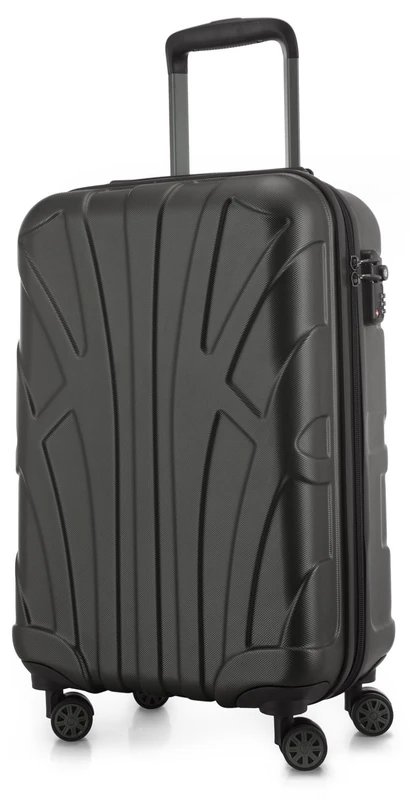 Suitline Hand Luggage, Cabin Trolley, Hardshell Suitcase, 100% ABS, 55 cm, 34 liters, Graphite