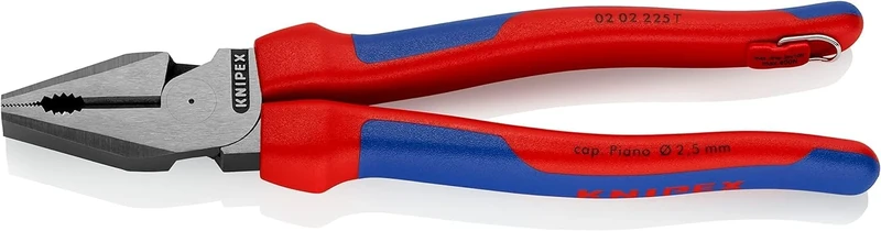 KNIPEX High Leverage Combination Pliers (225 mm) 02 02 225 T, red/Blue/Silver