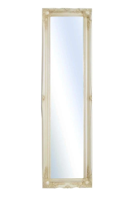 MirrorOutlet Large Ivory Antique Shabby Chic Cheval Mirror 5Ft6 X 1Ft6, 167cm X 46cm,829127760-CH