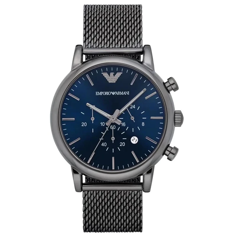Emporio Armani Watch for Men, Chronograph Movement, 46 mm Gunmetal Stainless Steel Case with a Stainless Steel Strap, AR1979 - Image 1