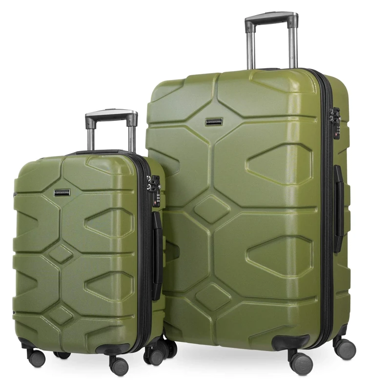 Hauptstadtkoffer - X-Kölln - Set of 2 Hard-side Luggages Trolley Expandable Suitcase 4 Wheel Spinner, TSA Lock, (S/L), Olive Green