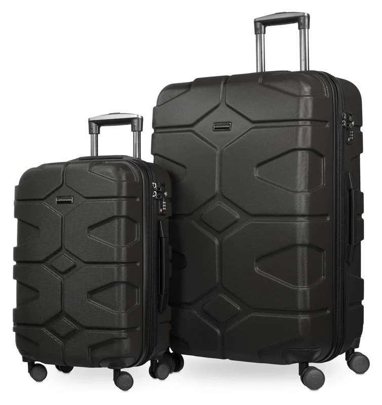 Hauptstadtkoffer - X-Kölln - Set of 2 Hard-side Luggages Trolley Expandable Suitcase 4 Wheel Spinner, TSA Lock, (S/L), Black