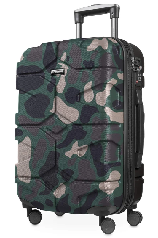 Hauptstadtkoffer - X-Kölln - Hand Luggage Hard Shell Expandable Cabin Trolley TSA Lock, 55 cm, 50 Liter, Camouflage