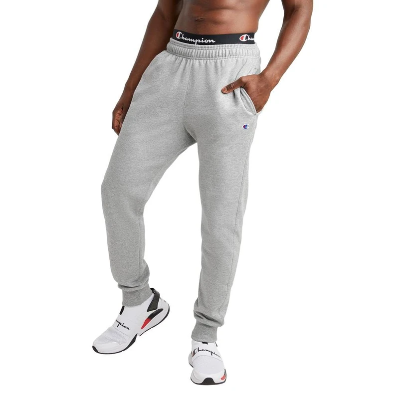 Champion Men's Powerblend Retro Fleece Jogger Pants, Oxford Gray-549314, L UK