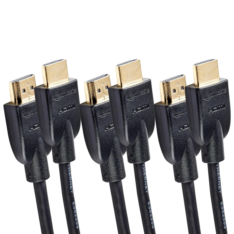 Amazon Basics 4K HDMI Cable 3m, 3 pack - 18Gbps High Speed with Ethernet, 4K@60Hz, 2160p, Black