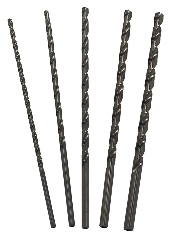 Drill America - POUDWDDL18 5 Piece High Speed Steel Extra-Long Drill Bit Set (1/4-1/2" x 18" Long), POU Series