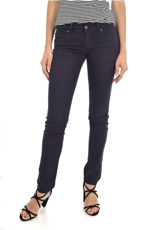 Pepe Jeans Women's New Brooke Trouser, Blue (Dulwich), W27/L32 (Manufacturer size: 27)