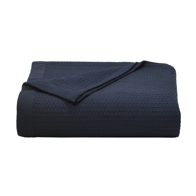 Nautica - Twin Blanket, Cotton Medium-Weight Bedding, Home Decor for All Seasons, Dorm Room Essentials (Baird Navy, Twin)