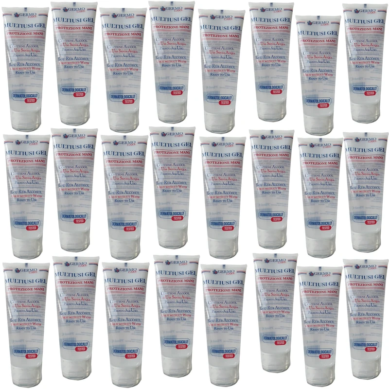 Multiusi Gel - Sanitizing Gel Ready To Use, For Hand Hygiene, Waterless Use, Pack of 24 Tubes of 75 mL EACH