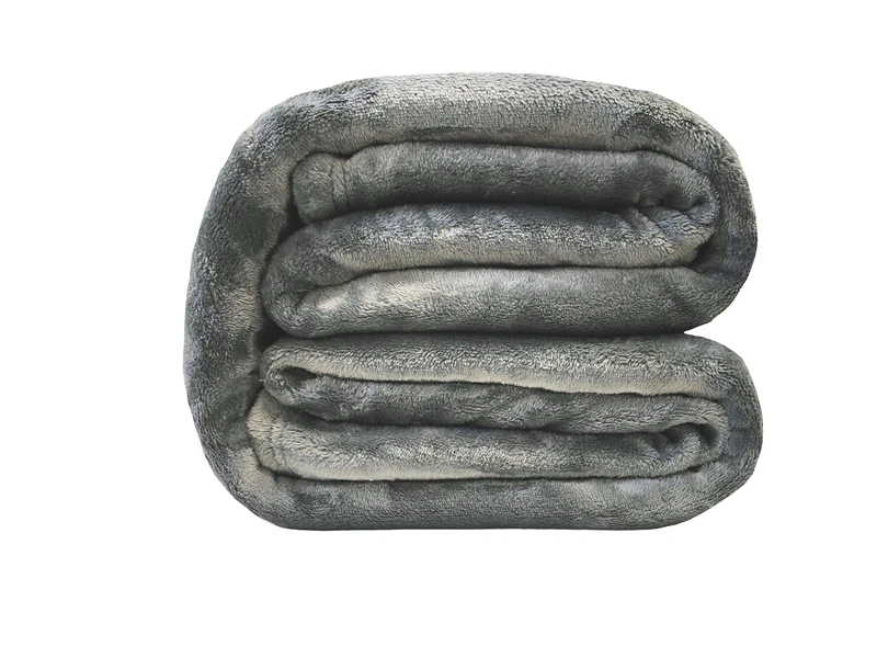 Poyet Motte microflanelle Polyester Blanket Steel, polyester, steel, 240x220 cm