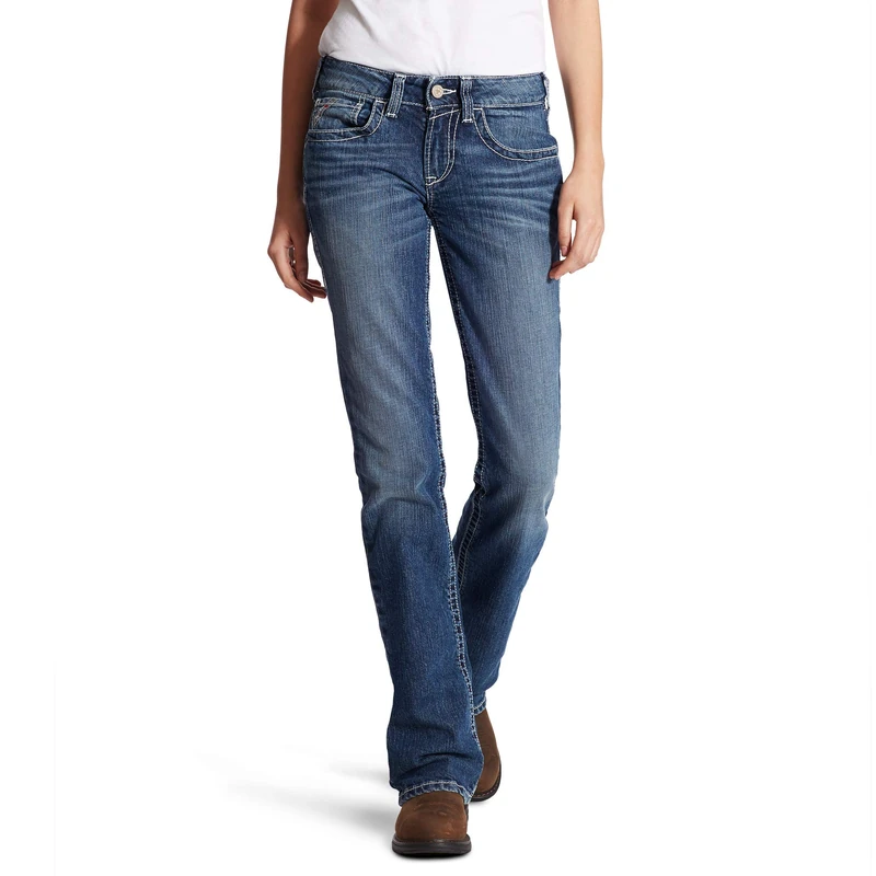 ARIAT Women's Flame Resistant Mid Rise Bootcut Jean - Blue - 27 Regular