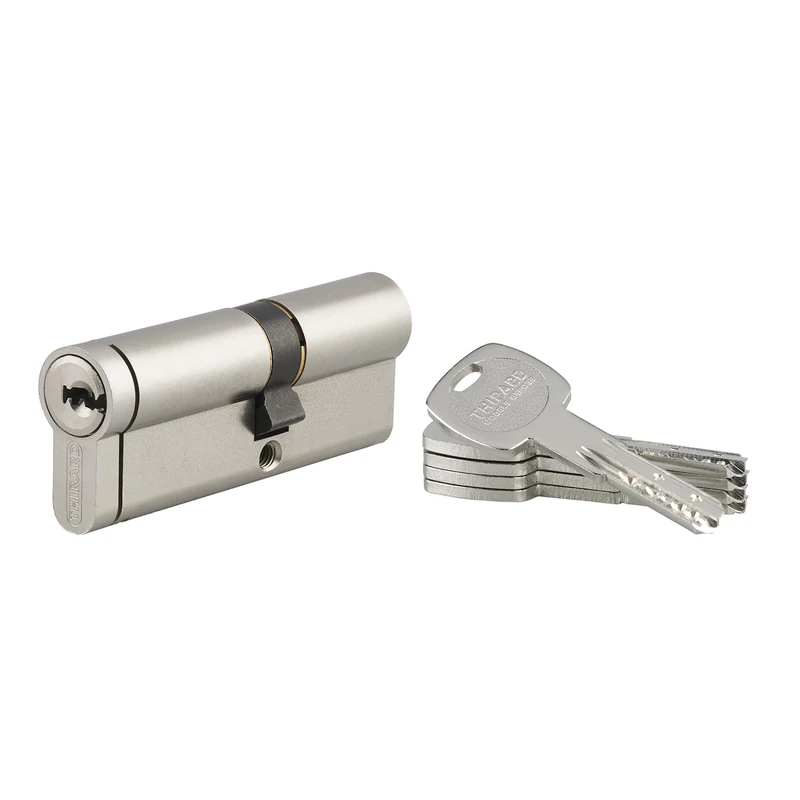 THIRARD 18790 00918799-Lock 30 x 60 mm Dimensions: 30 x 60 cm Cylinder- Transit 2- European Profile Brass 8-Pin Mechanism, Nickel, 35x45mm