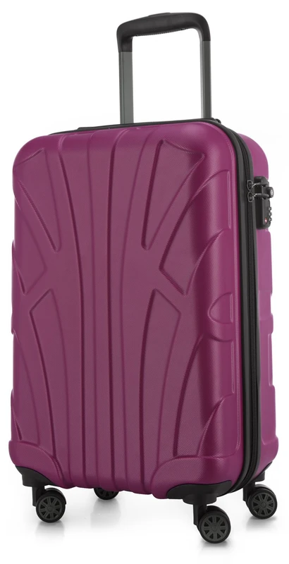 Suitline - Hand Luggage, Cabin Trolley, Hardshell Suitcase, 100% ABS, 55 cm, 34 liters, Pink