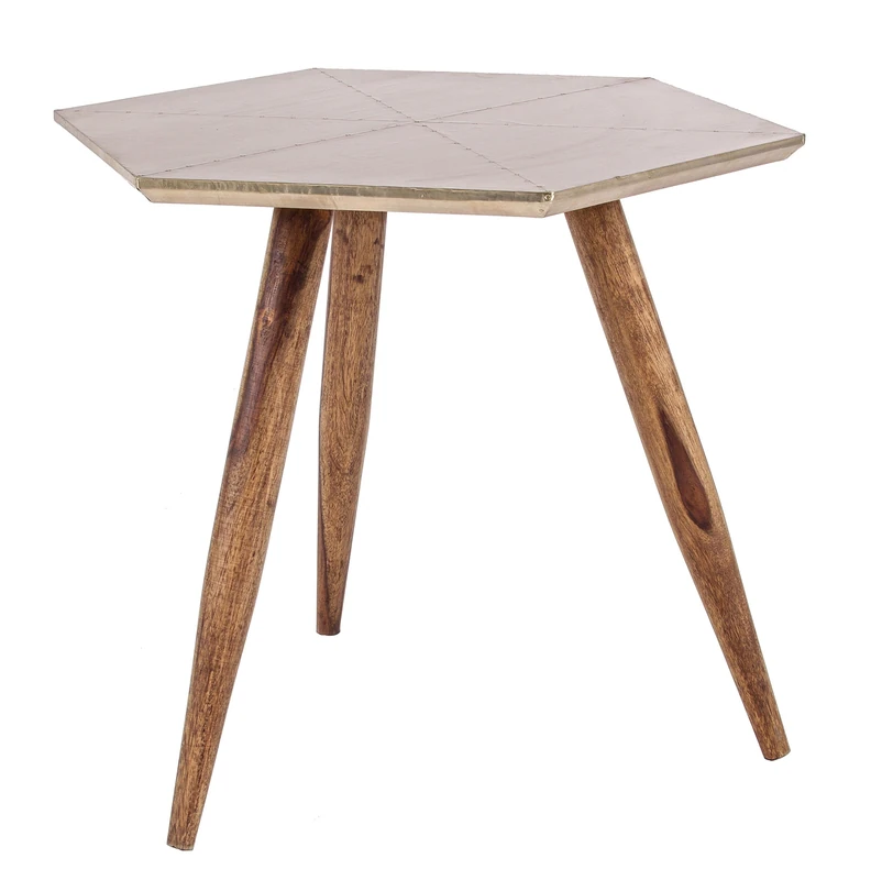 Bizzotto Gaspard Table, Wood, brown, 50 x 50 x 50 cm - Image 1