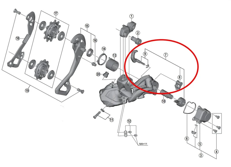 SHIMANO SPARE PART RDM9050 chain stabilizer unit