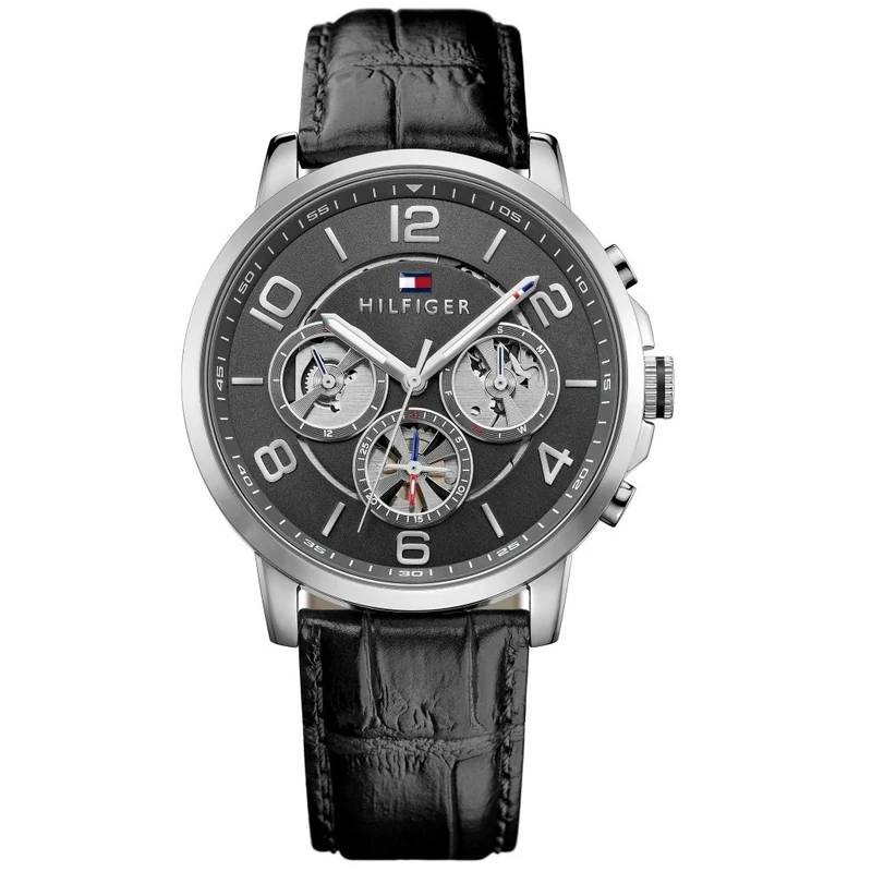 Tommy Hilfiger Mens Quartz Watch, Multi dial Display and Leather Strap 1791289 - Image 1