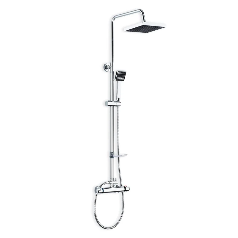 DP Bath RY-S002+V002BEX Stainless Steel Shower Set with Thermostatic Valve - Silver