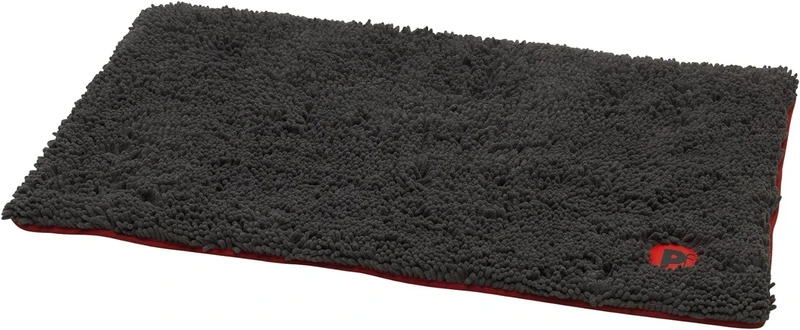 Petface Outdoor Paws X-Large Memory Foam Dog Crate Mat, Removeable Microfibre Cover, 103 x 75 cm, Black (Pack of 1)