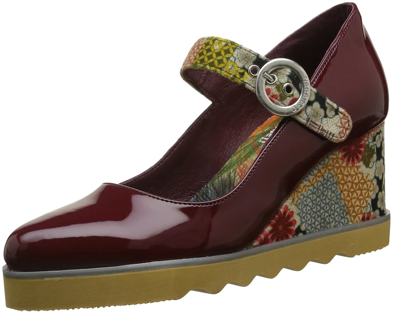 Desigual Women's Jazz Japocolage Platform Heels, Orange (Granate Medio 3068), 7 UK