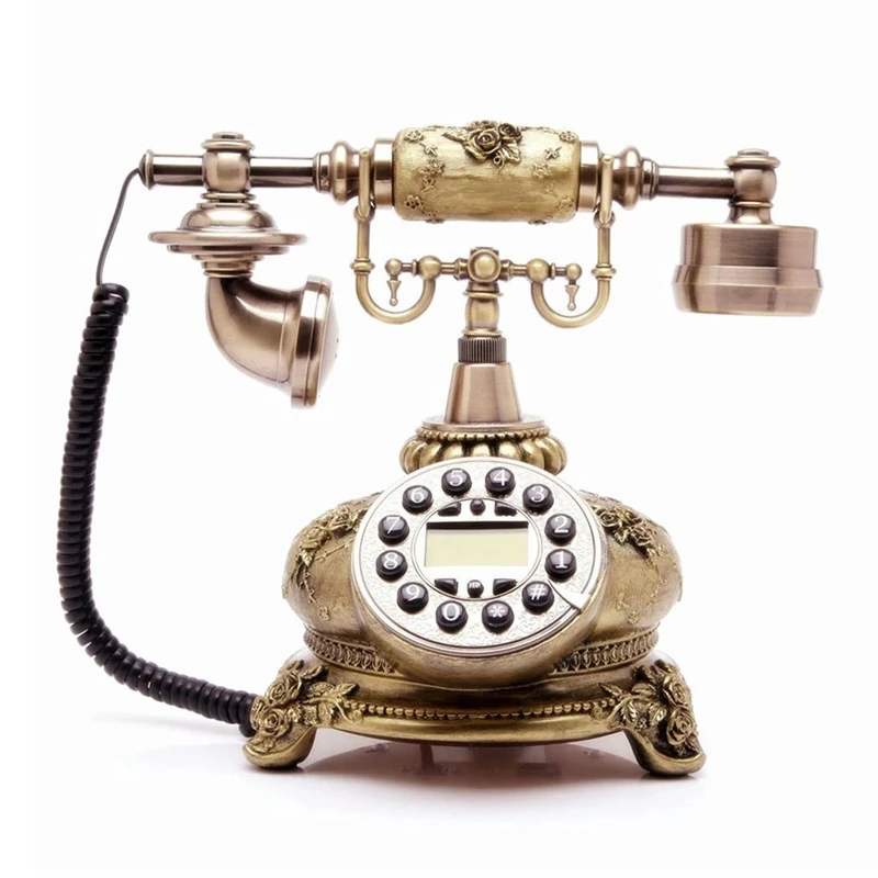 TelPal Corded Antique Style Push Button Home Telephone Set, Old Fashion Phone Set, Best Gift for Home Decor…
