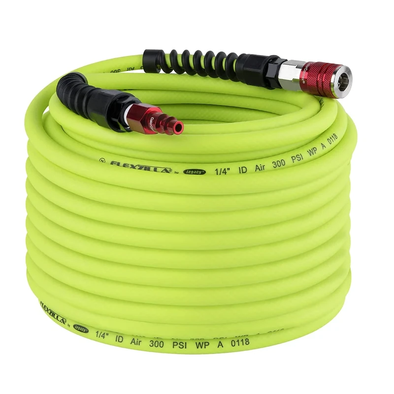 Flexzilla Pro HFZP14100YW2-D Air Hose Kit, Flexzilla with Plug & Coupler, 1/4" (inches) x 100' (feet)