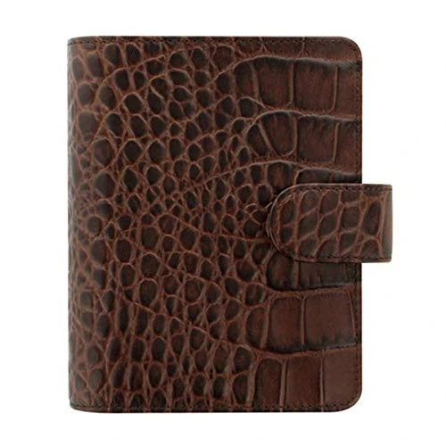 Filofax Pocket Classic Croc Organiser - Chestnut