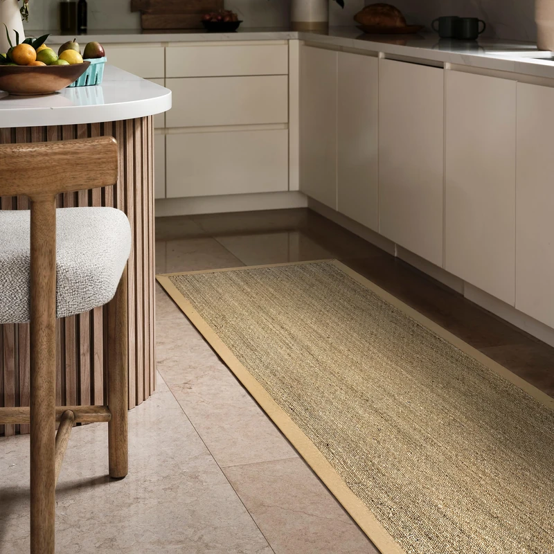 nuLOOM Elijah Natural Seagrass Farmhouse Runner Rug, 2' 6" x 8', Beige - Image 1