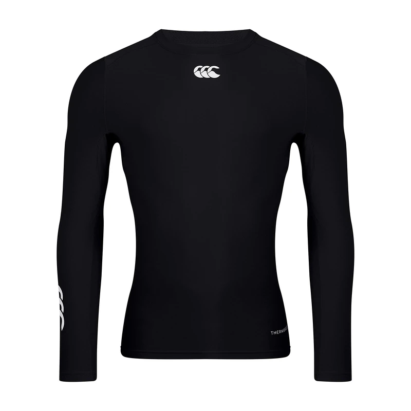 Canterbury Men's Thermoreg Long Sleeve Top | Compression Shirt | Base Layer Top with Heat Retention & Thermal Regulation, Black, S