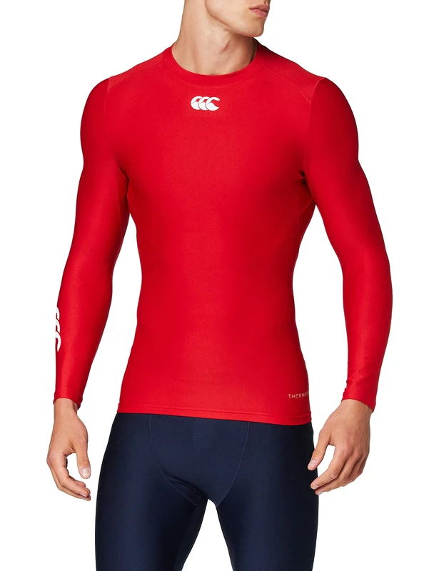 Canterbury Men's Thermoreg Long Sleeve Top | Compression Shirt | Base Layer Top with Heat Retention & Thermal Regulation, Flag Red, 3XL