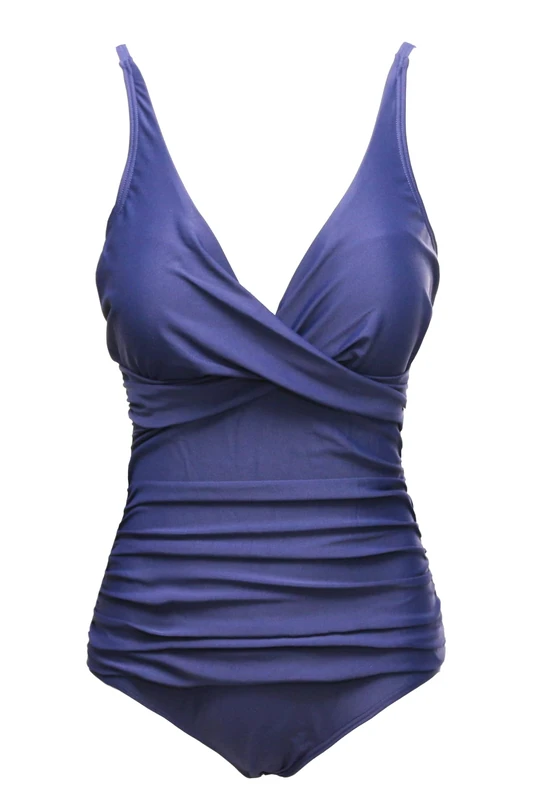 Bslingerie Ladies Retro Push Up Monokini - Blue 3XL
