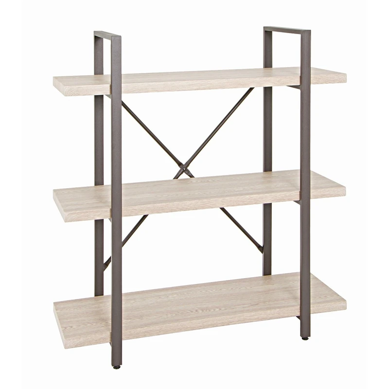 HAKU Möbel Rack Brown, Light Oak, Metal, Honeycomb Panel - Size: W 90 cm X H 102 cm X D 33 cm, Style: Modern