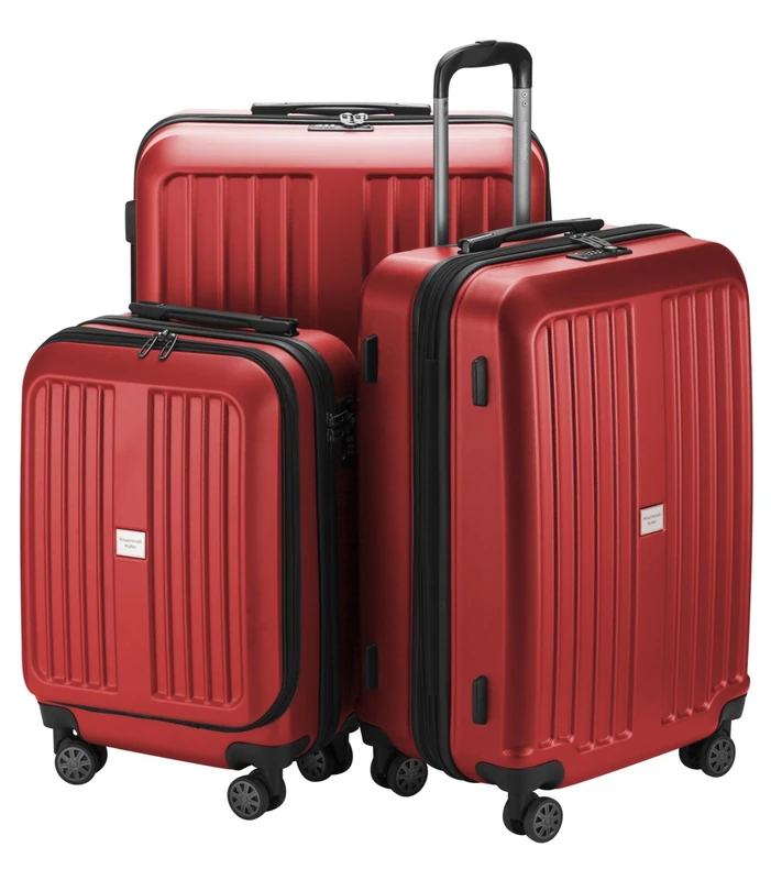 HAUPTSTADTKOFFER - X-Berg - Luggage Suitcase Hardside Spinner Trolley 4 Wheel Expandable, TSA, (S, M & L), 258 literRed matt