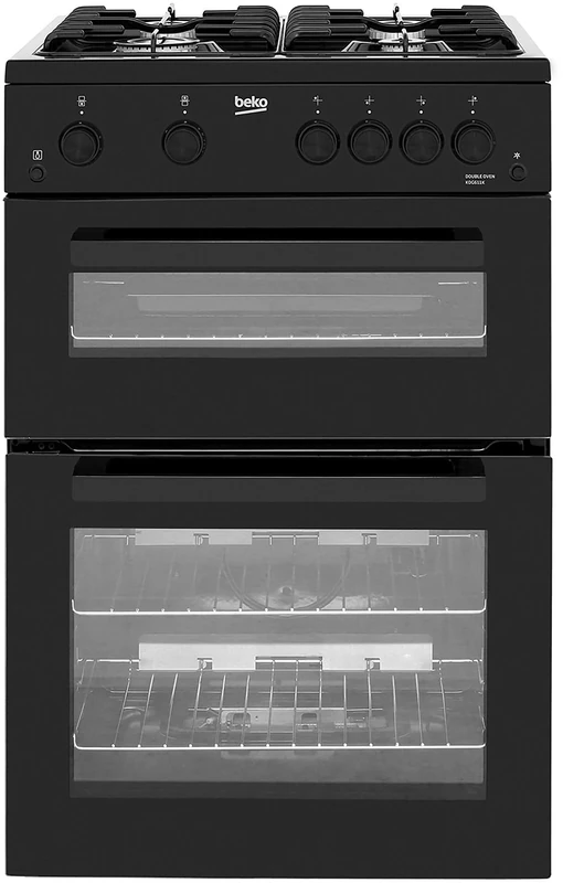 Beko KDG611K 60cm Double Oven 4 Burners Gas Cooker with LPG Option in Black