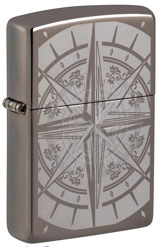 Zippo Compass Regular Windproof Pocket Lighter - Black Ice, One Size