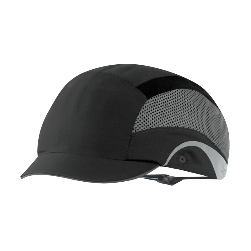 JSP HARDCAP Aerolite Lightweight Safety Bump Cap - 2.5cm Peak - Black - Ventilated - Mens Hard Hat Cap - for Construction, Warehousing, Manufacturing & Industry - EN812