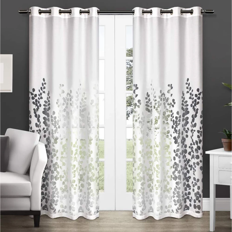 Exclusive Home Curtains Wilshire Sheer Grommet Top Panel Pair, Winter White, 54x96, 2 Piece