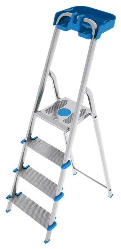 Colombo New Scal Atlantica 4 Aluminium Step Ladder Stool, Blue - Step Ladder, 154 cm, 150 kg, 4.7 kg, 125 mm, 47 cm, 0.09 cm³)